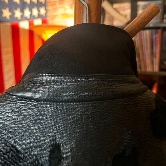 $2698 JOHN VARVATOS Limited Edition Scored Leather with Python Foil Jacket sz50 - Picture 13 of 14